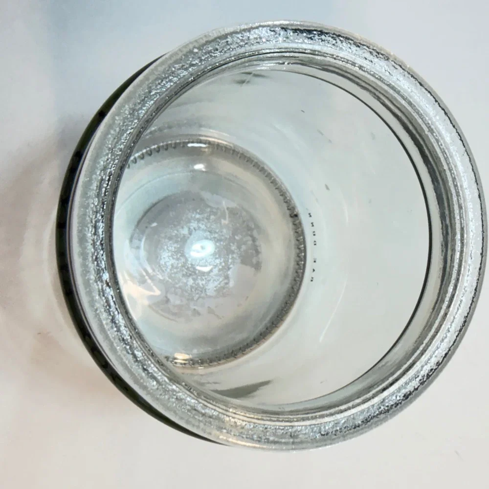Rae Dunn‎ Cotton Balls Jar Bathroom Organizer Clear Glass Wood Lid Minimalist